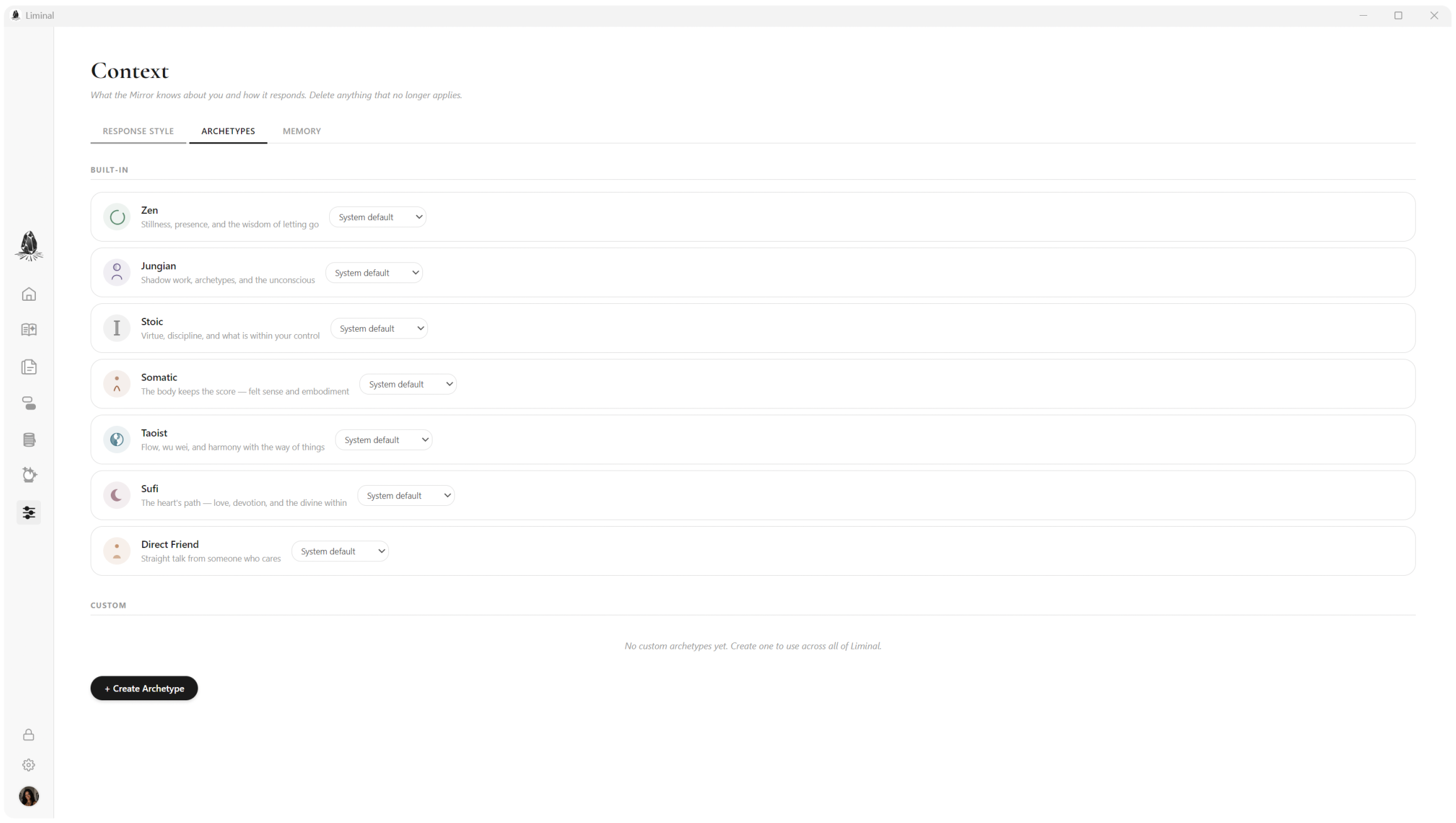 Archetype voices